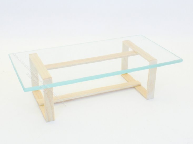 (image for) Modern Glass Coffee Table w/ Natural Base by Warren Richardson