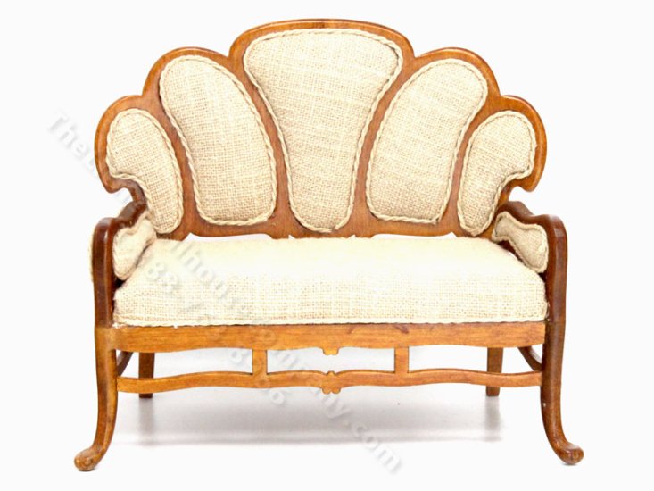 (image for) Miniature Art Nouveau Settee, Walnut