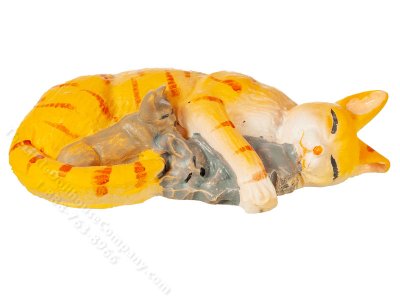 (image for) Miniature Orange Cat and Kittens for Dollhouses