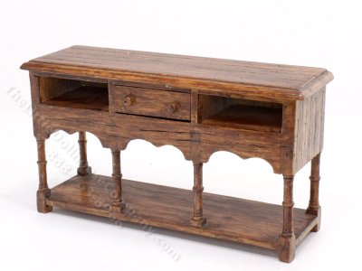 (image for) Miniature Walnut Console Table for Dollhouses