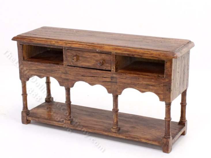 (image for) Miniature Walnut Console Table for Dollhouses