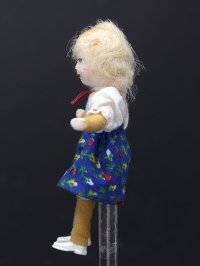 (image for) As-Is Vintage Flexible Girl Doll in Blue Dress by Erna Meyer