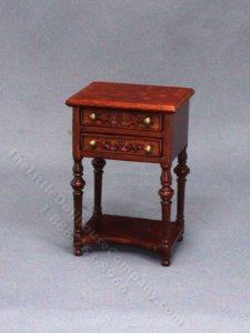 (image for) Miniature Walnut Side Table for Dollhouses