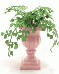 (image for) Miniature Pink Ceramic Urn With Scalloped Leaves