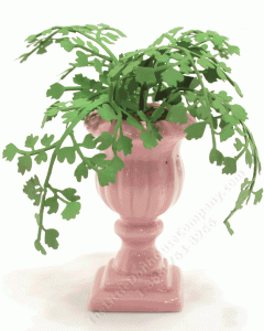 (image for) Miniature Pink Ceramic Urn With Scalloped Leaves