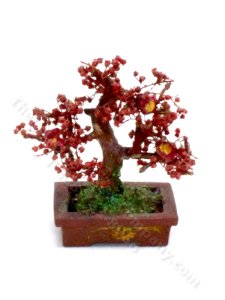 (image for) Miniature Handmade Autumn Bonsai Tree for Dollhouses