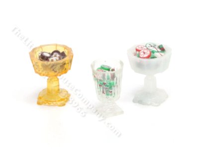 (image for) Miniature Candy Dishes with Candy For Dollhouses