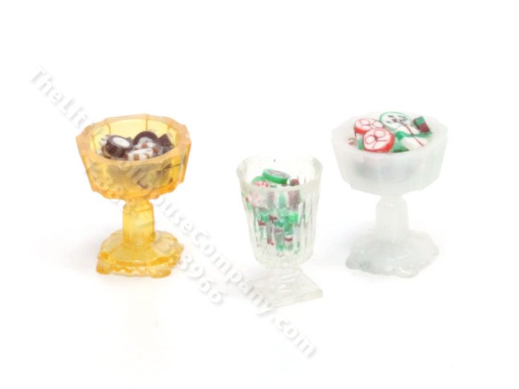 (image for) Miniature Candy Dishes with Candy For Dollhouses