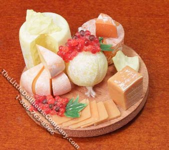 (image for) Dollhouse Scale Model Tray of Cheese Selections