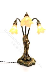 (image for) Bronze Ricarda On Leaf Coral Tulip Lamp by Jim Pounder