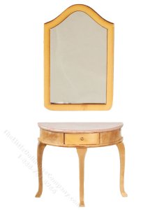 (image for) Miniature Oak Demi Table w/Mirror for Dollhouses