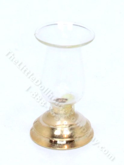 (image for) Dollhouse Miniature Brass Hurricane Lamp