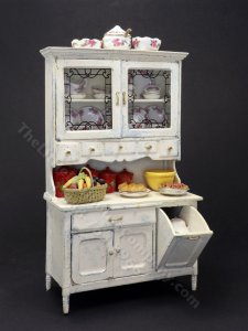 (image for) Miniature Shabby Chic Kitchen Hutch for Dollhouses