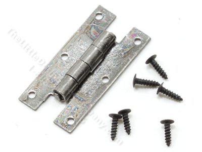 (image for) Pewter Finish "H" Hinge for Dollhouses, 4/pkg. w/nails