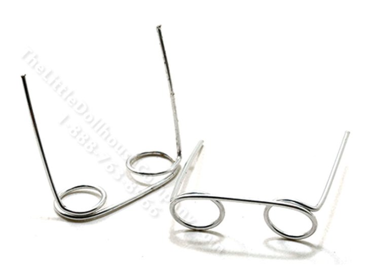 (image for) Miniature Silver Eyeglasses for Dollhouses (2pc)