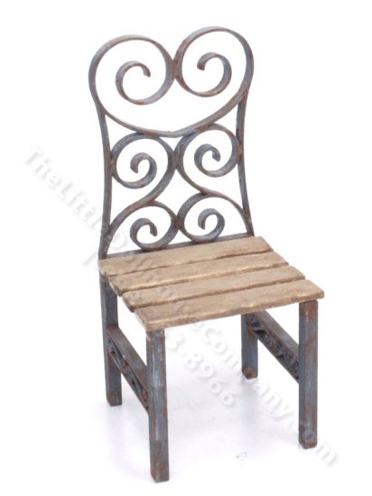 (image for) Miniature Handmade Vintage Metal Filigree Garden Chair