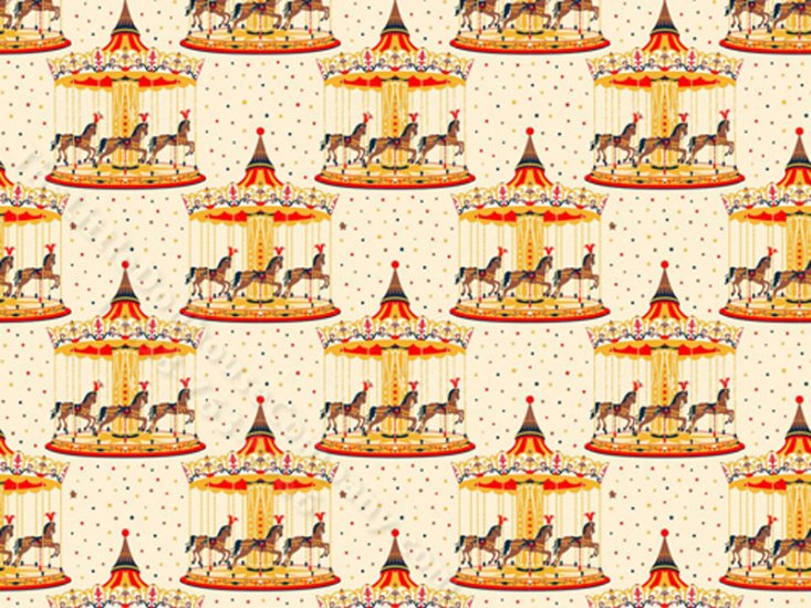 (image for) 1/2 Scale Casousel Wallpaper for Dollhouses