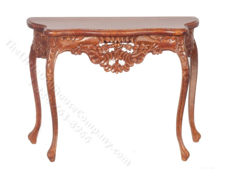 (image for) Miniature Walnut Victorian Side Table for Dollhouses