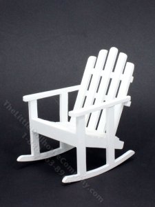 (image for) Miniature White Adirondack Rocker for Dollhouses