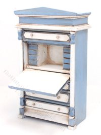 (image for) Miniature Blue and White Secretary Desk for Dollhouses