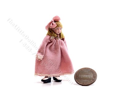 (image for) Miniature Doll in a Pink Dress by Maureen Thomas
