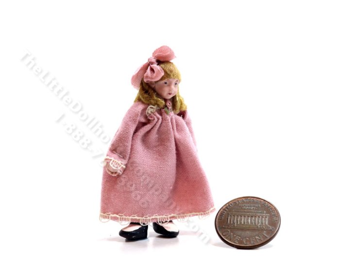 (image for) Miniature Doll in a Pink Dress by Maureen Thomas