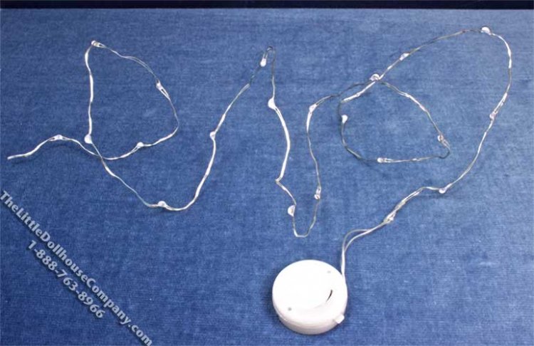 (image for) Miniature 42" 20 White Light Christmas Tree String for Dollhouse