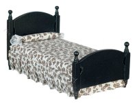 (image for) Miniature Black Single Bed for Dollhouses