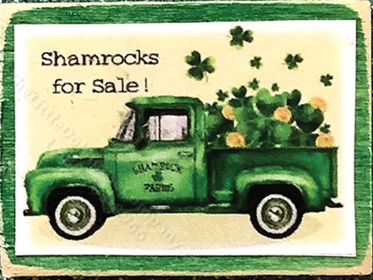 (image for) Miniature "Shamrocks for Sale" Sign for Dollhouses