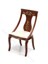 (image for) Miniature Empire Side Chair for Dollhouse - Walnut