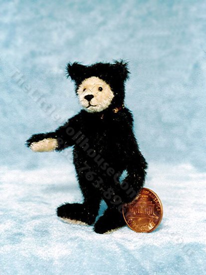 (image for) Miniature Black Teddy Bear Kit for Dollhouses