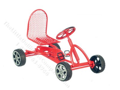 (image for) Miniature Red Wire Pedal Car for Dollhouses