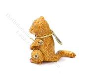 (image for) Vintage Miniature Hantel Articulated Pewter Alice in Wonderland Dormouse for Dollhouses