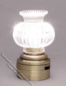 (image for) Miniature Battery Operated Burnished Table Lamp Clear Shade