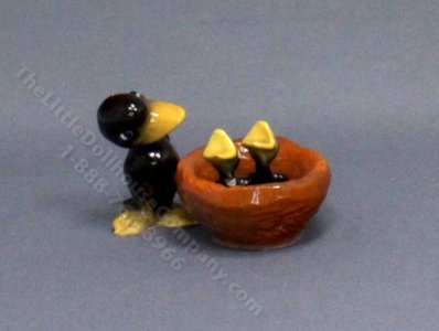 (image for) Miniature Bird and Nest Figurine for Dollhouses