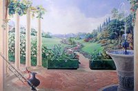 (image for) Grecian Park Scene Miniature Mural for Dollhouses
