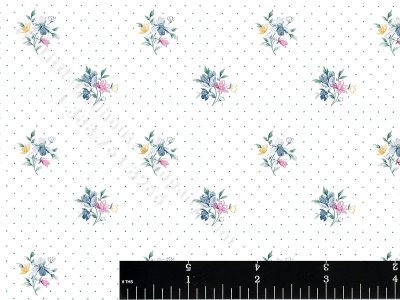 (image for) Bouquets on Dots Miniature Wallpaper for Dollhouses