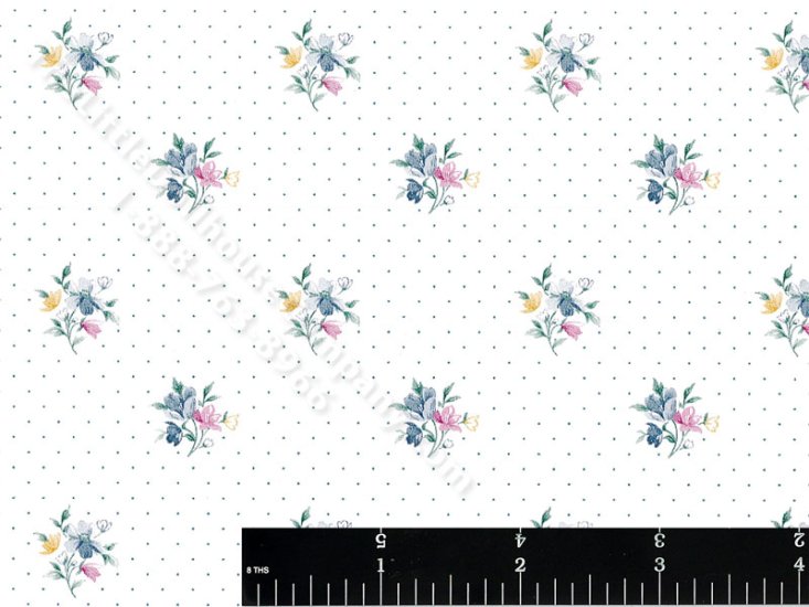 (image for) Bouquets on Dots Miniature Wallpaper for Dollhouses