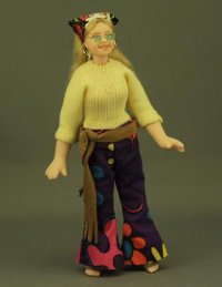 (image for) Retro '60s Girl Porcelain Hippie Doll by Cindy's Dolls