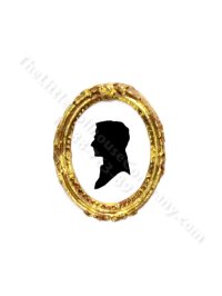 (image for) Miniature Hand-cut Man's Silhouette in an Ornate Gold Frame