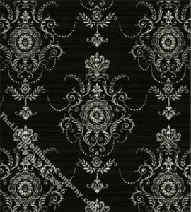 (image for) Dollhouse Scale Model Wallpaper Florentine on Black Pattern