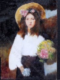 (image for) Miniature Porait of a Girl with a Bouquet by Larry Morganti