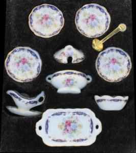 (image for) Miniature Dining Service 10pc - Blue Royalle Design