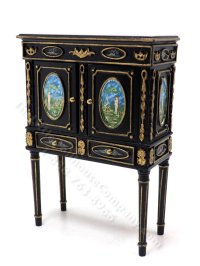 (image for) Miniature Victorian Handpainted Cabinet on Legs for Dollhouses