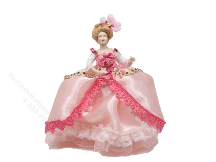 (image for) Miniature Handcrafted Vintage Rococo Lady in Pink