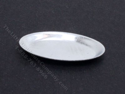 (image for) Miniature Oval Aluminum Platter for Dollhouses