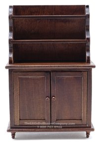 (image for) Miniature Walnut Hutch For Dollhouses