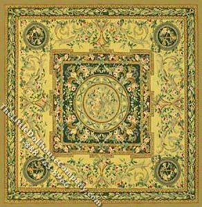 (image for) Dollhouse Scale Model 3X-Small Sized French Aubusson Square Rug