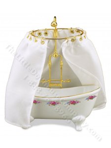 (image for) Miniature Dresdner Rose Tub & Shower for Dollhouses