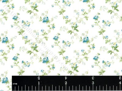(image for) Miniature Blue Floral Wallpaper